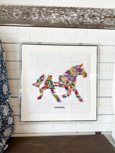 Chanel Pom Pom Horse Trot White 26x26
