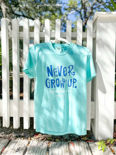 Never Grow Up Adult Tee - Mint (exclusive)