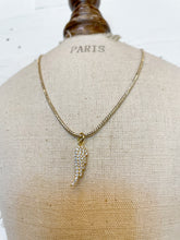 Gold Shimmer Crystal Angel Wing Necklace