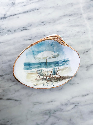 Decoupage Clam Shell 30A w/ Beach Chairs (exclusive)