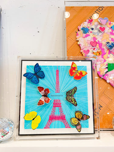 Tiffany & Co Eiffel Tower Butterflies 12x12