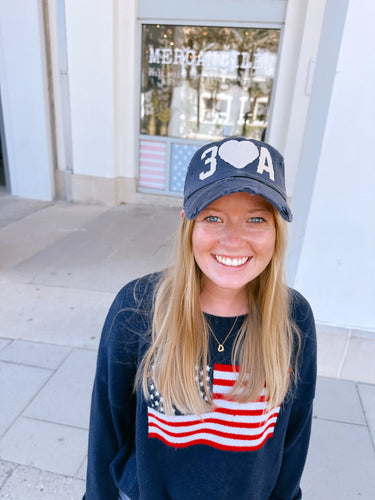 30A Heart Hat - Navy (exclusive)