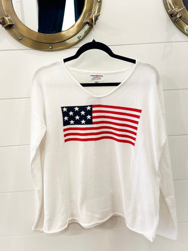 Intarsia V Neck Sweater w/ Flag (exclusive)