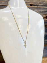 Waterproof Crystal Cross Necklace Gold
