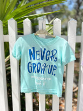 Never Grow Up Baby Tee - Aqua (exclusive)(final sale)