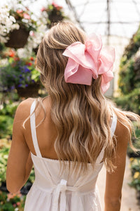 Pink Chiffon Hair Bow