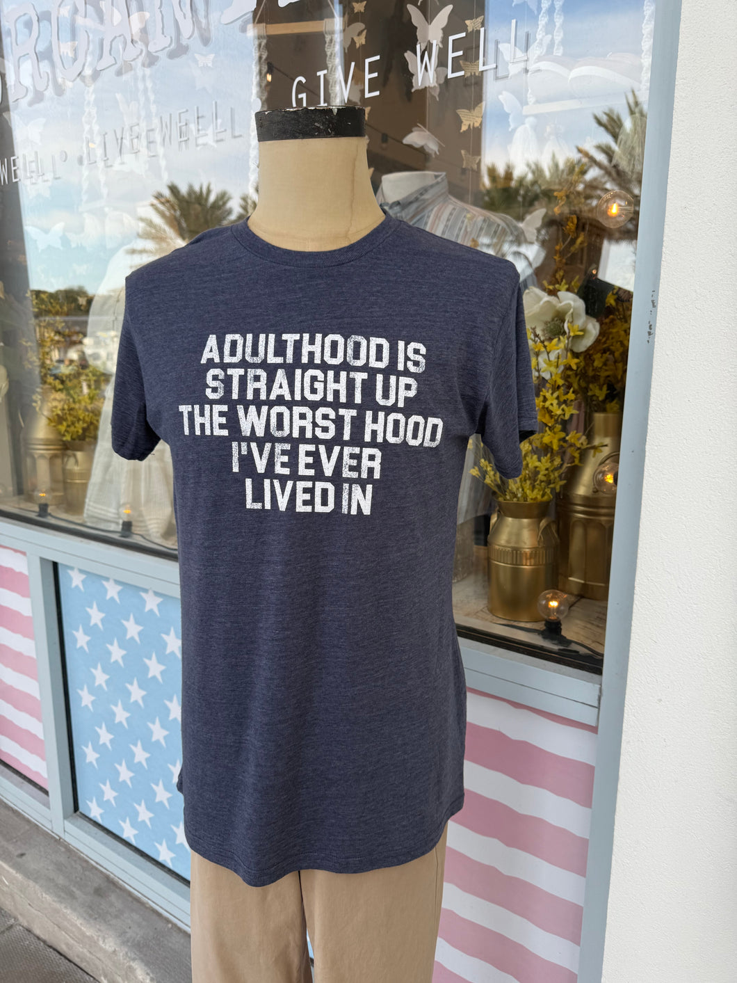 Adulthood Tee - Streaky Navy