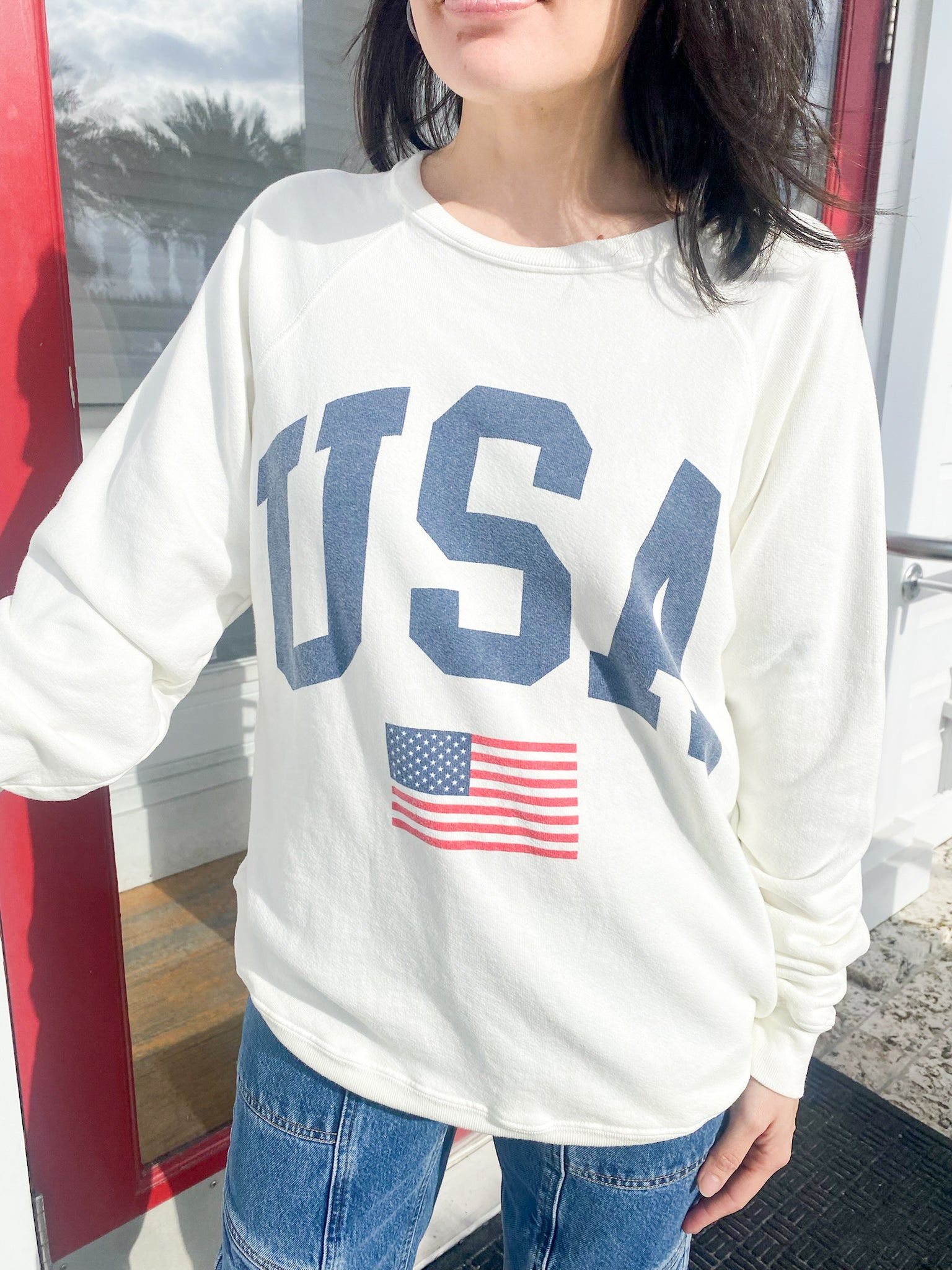 Usa Flag Pulli Brandy Melville USA Black Label Pullover