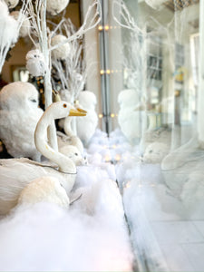 Foam & Feather Swan w/ Crown & Glitter