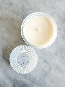 White Gilded Muse Faceted Jar Candle - Volcano Scent