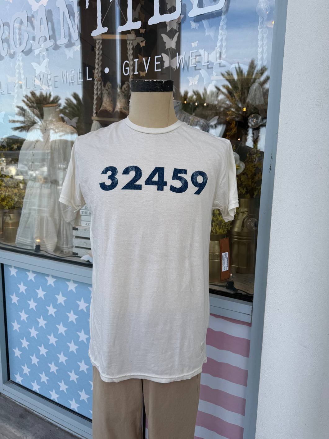 32459 Tee - Vintage White/Navy