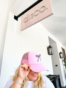 Coquette Pink Bow Trucker