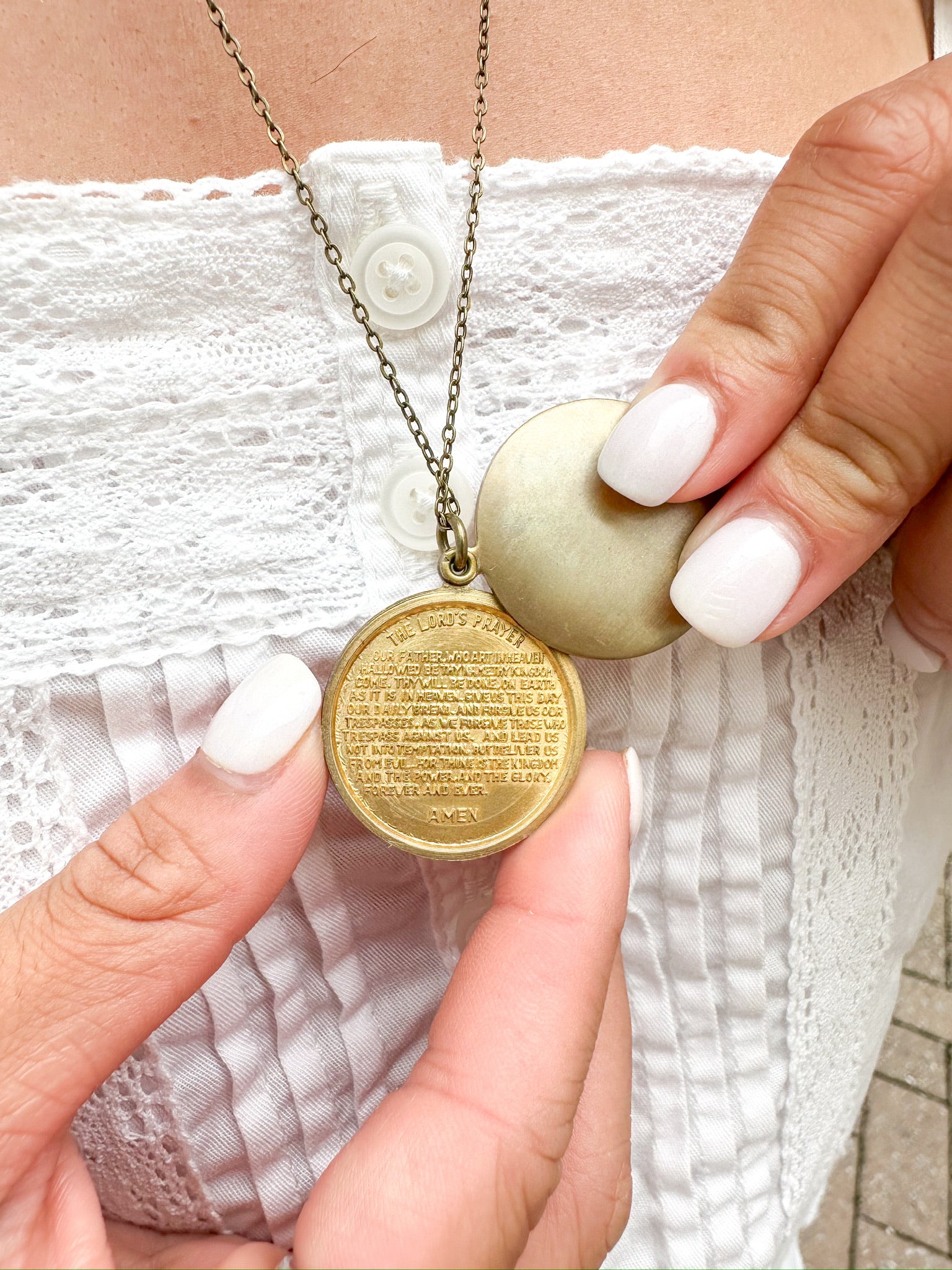 Lord s Prayer Locket Necklace