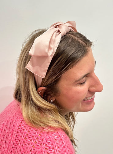 Blush Satin Bow Headband