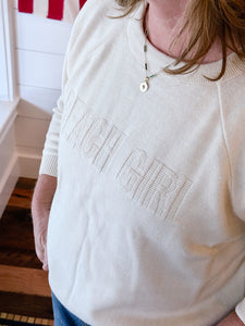 Beach Girl Embossed Jacquard Raglan Boxy Sweater (exclusive)