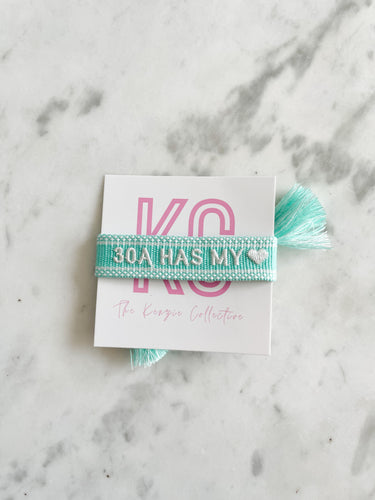 30A Has My Heart Bracelet - Aqua