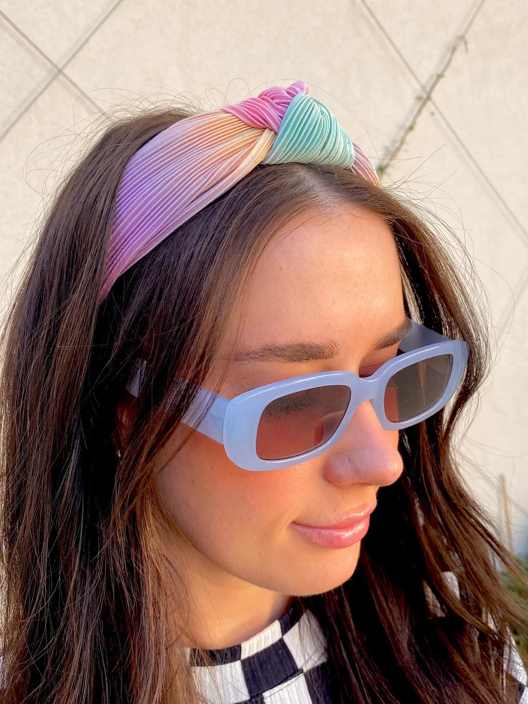 Tie Dye Twist Headband Mint/ Pink