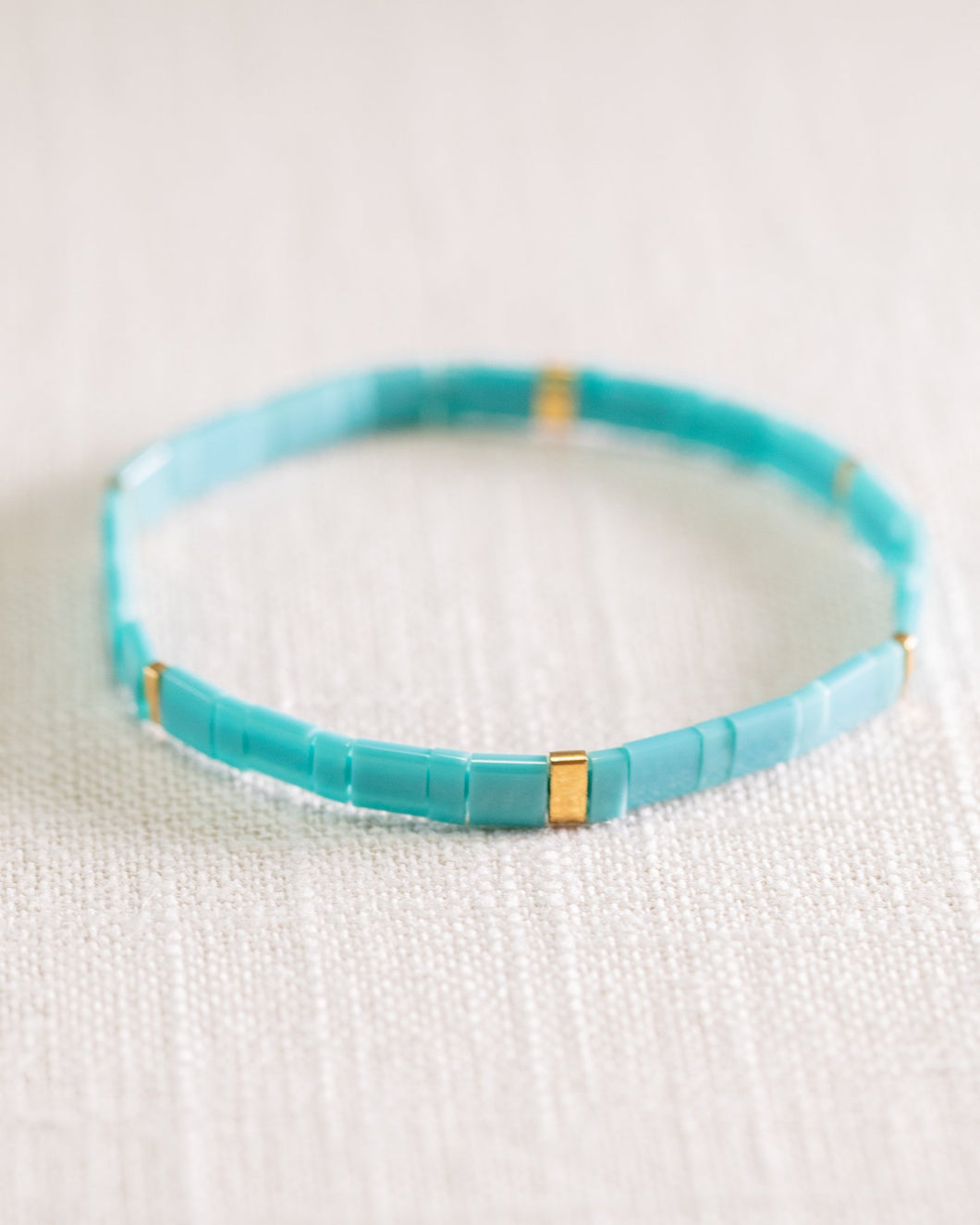 Caribbean Stacking Bracelet - Wave Turquoise & Gold