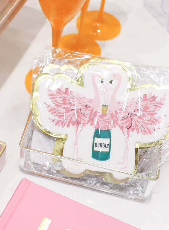 Cocktail Napkins - Flamingos with Champagne