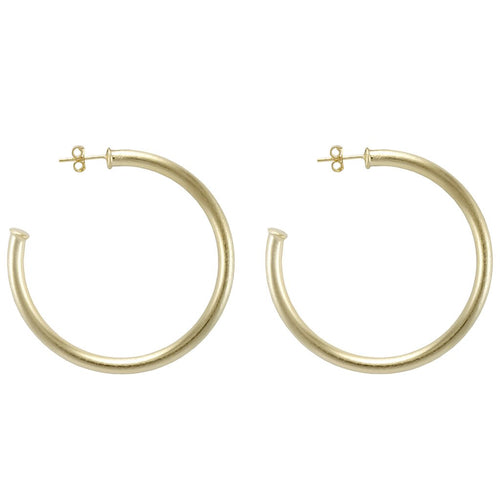 Smaller Everybody`s Favorite Hoops - Brushed Gold