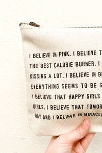 Canvas Bag -  I Believe In Pink