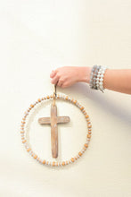 Round Wood & Metal Cross Wall Decor