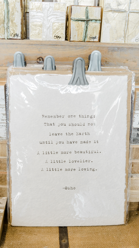 Handmade Paper Print - A Little More Beautiful Osho