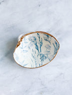 Clam Shell Jewelry Dish - Butterfly & Flowers