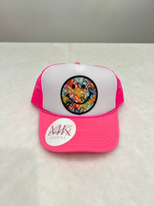 Heart Filled Smiley Trucker Hat
