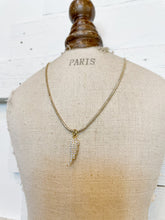 Gold Shimmer Crystal Angel Wing Necklace