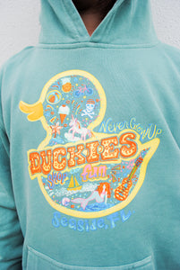 Duckies Hoodie - Youth Mint