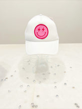 Lightning Smiley Face Trucker - Pink/ White