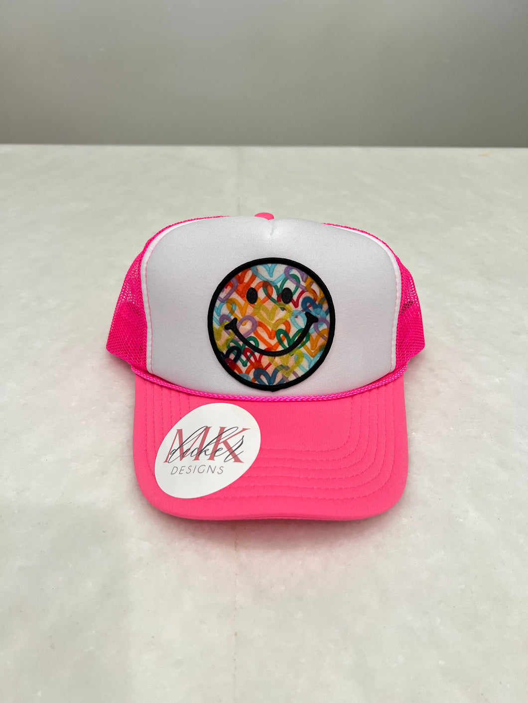Heart Filled Smiley Trucker Hat