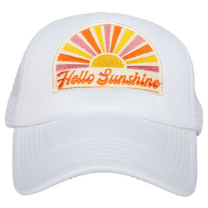 Hello Sunshine Trucker Hat - White