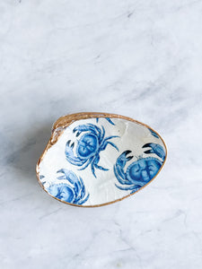 Clam Shell Jewelry Dish - Blue Crab