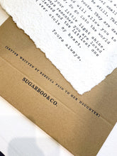 Handmade Paper Print - Letter To Sophie