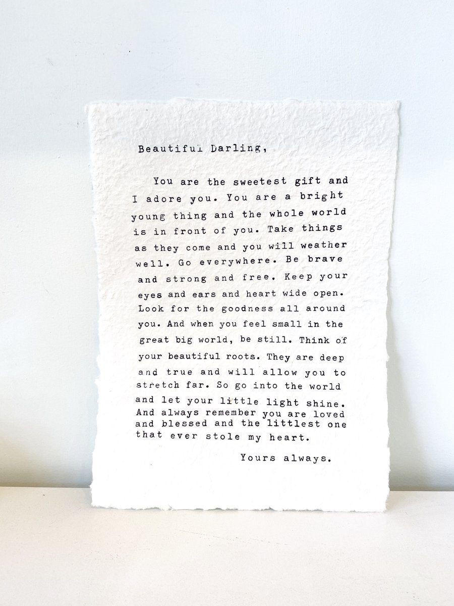 Handmade Paper Print - Letter To Sophie