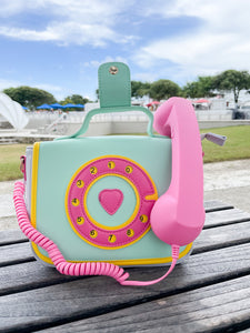 Telephone Handbag - Mint, Hot Pink, & Yellow