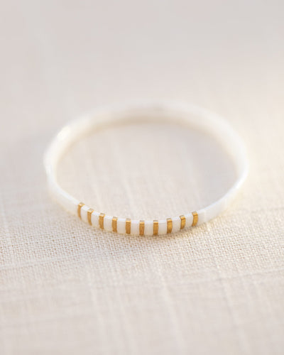 Caribbean Stacking Bracelet - Sunray White & Gold