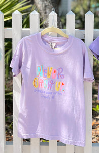 Never Grow Up Youth Tee - Orchid