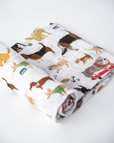 Little Unicorn Woof Swaddle Blanket
