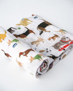 Little Unicorn Woof Swaddle Blanket
